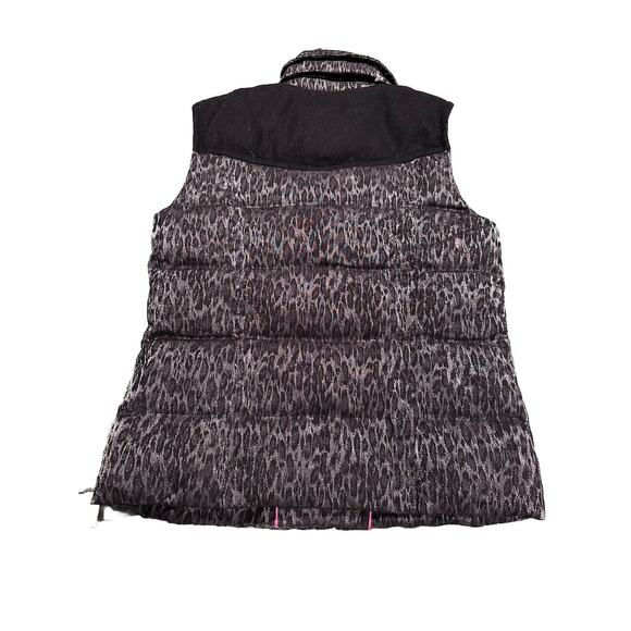 JUICY COUTURE WOMENS BLACK MEDIUM METALLIC LEOPARD PUFFER VEST ORG. $218 - Picture 4 of 13